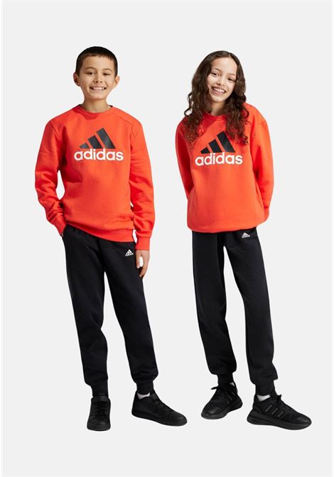 Tuta Essentials Big Logo Fleece Jogger Set nera e rossa per bambino e bambina ADIDAS PERFORMANCE | IX9517.